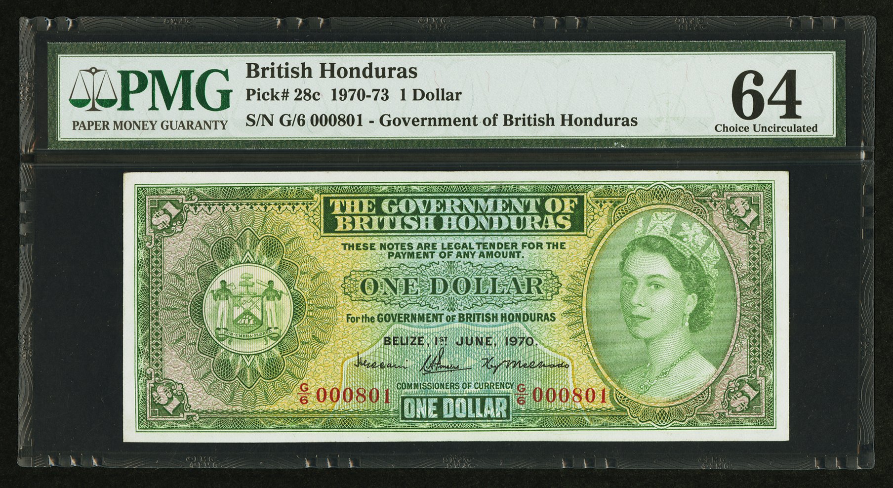 image for: British Honduras  1 dollar (B127a)