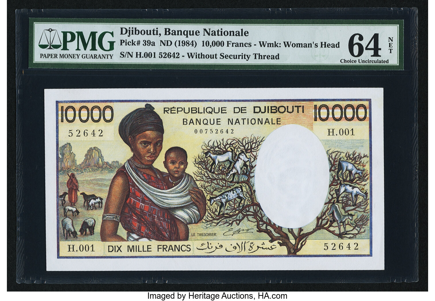 image for: Djibouti  10,000 francs (B104bp)