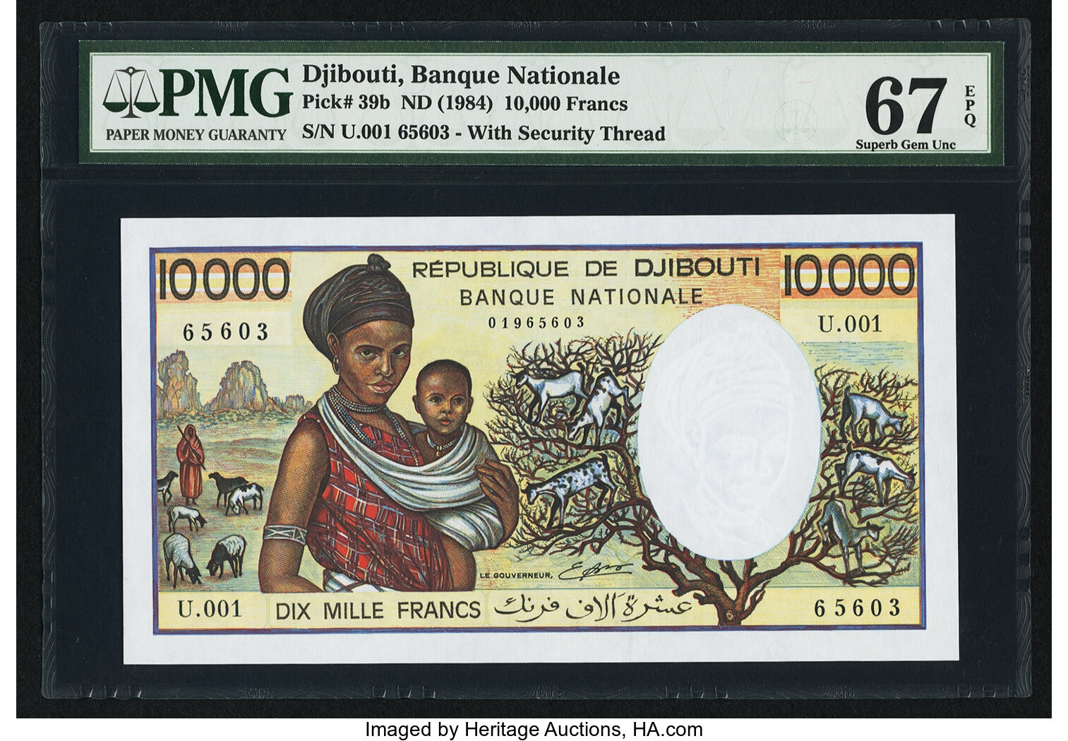 image for: Djibouti  10,000 francs (B104bs)