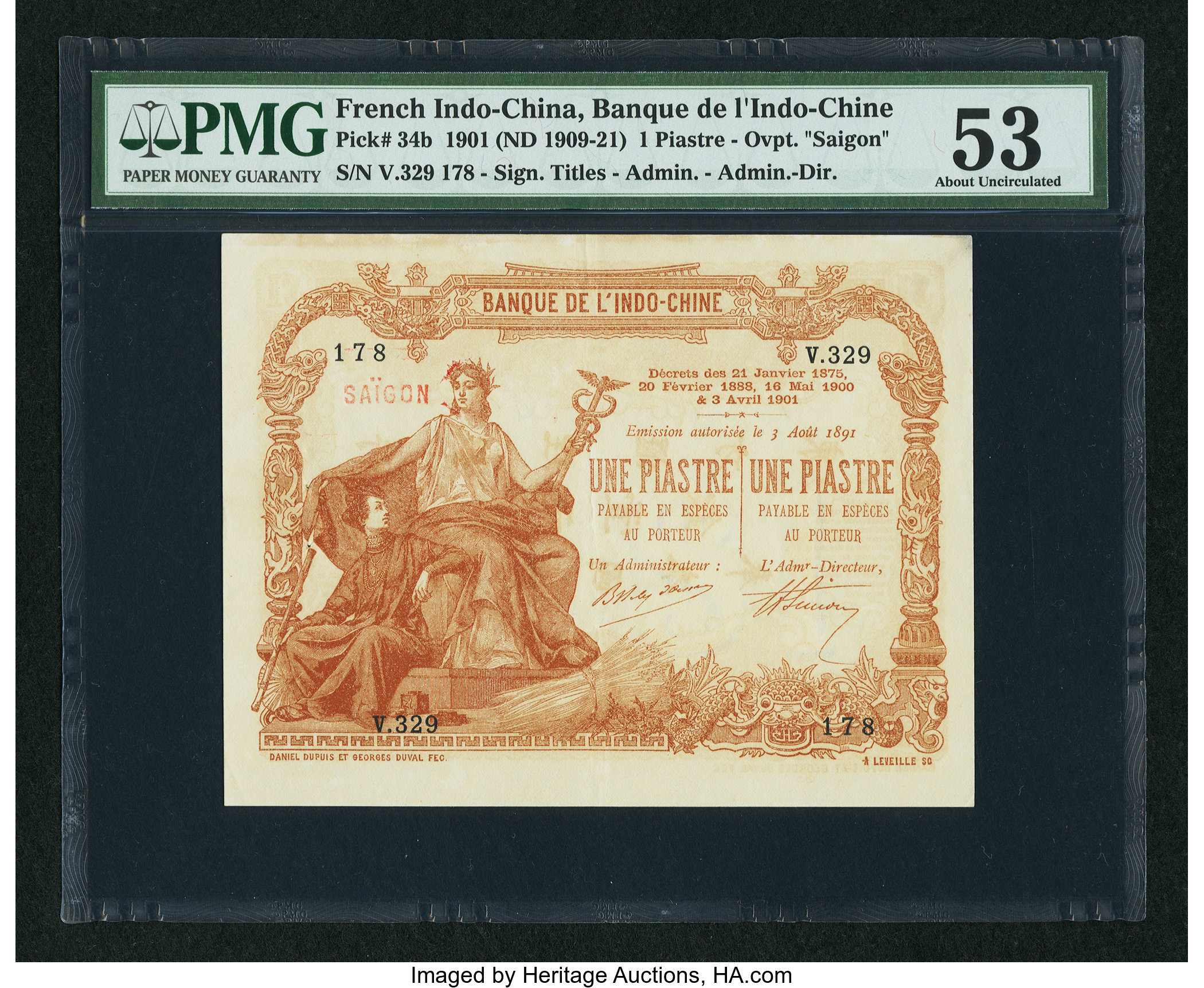 image for: French Indo-China  1 piastre(B114a)