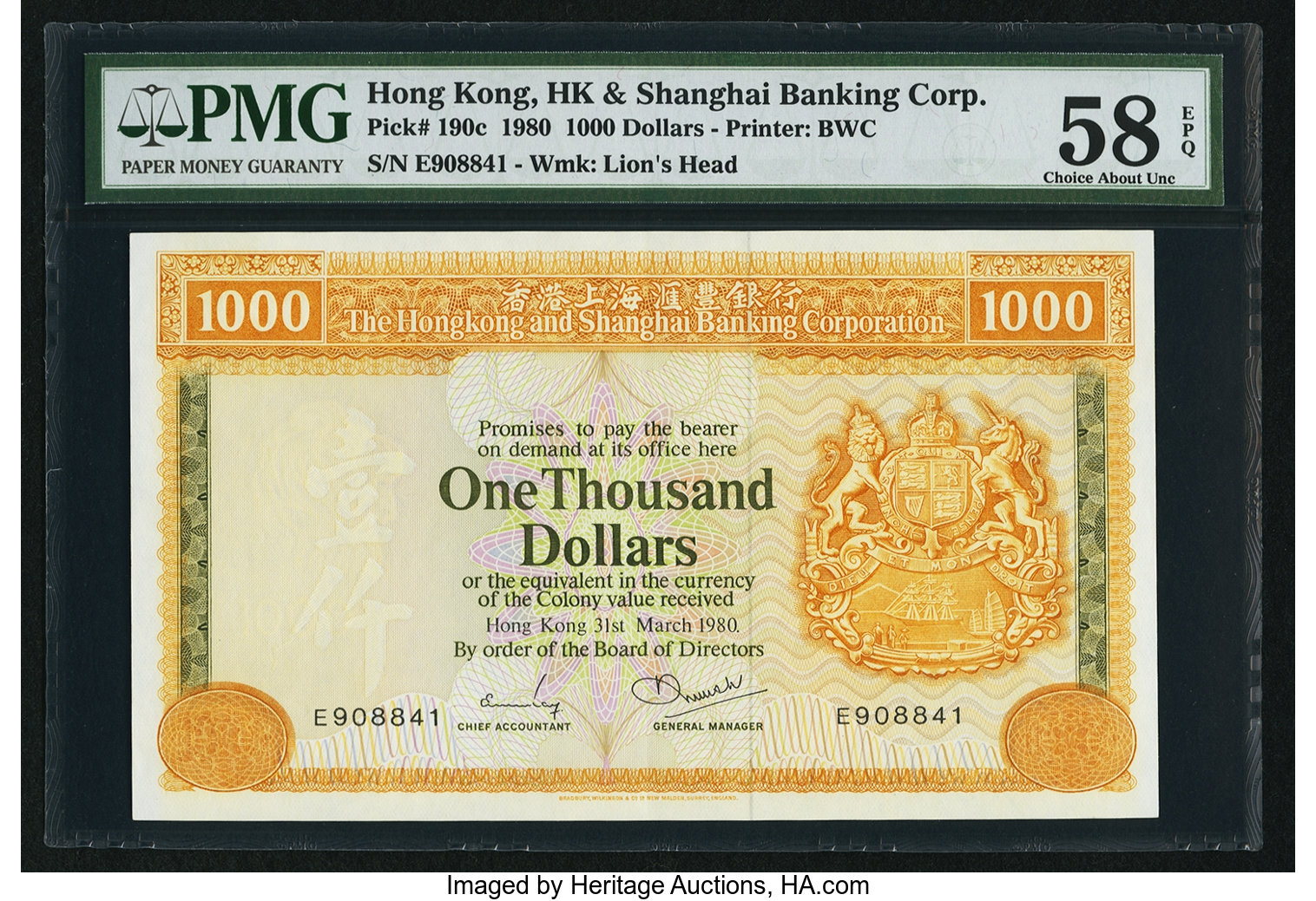 image for: Hong Kong  1,000 dollars (B671b)