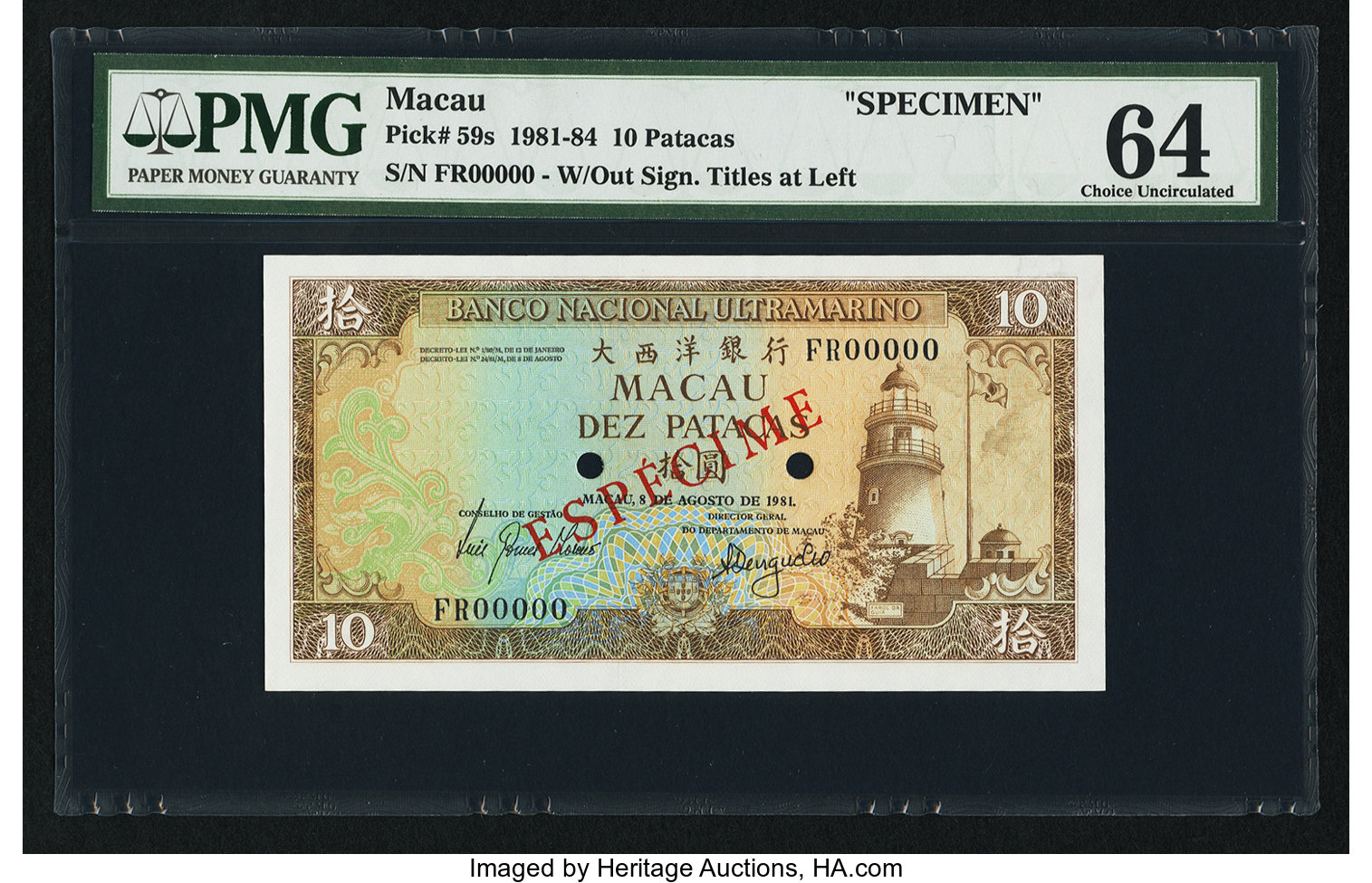 image for: Macau  10 patacas (B056a)