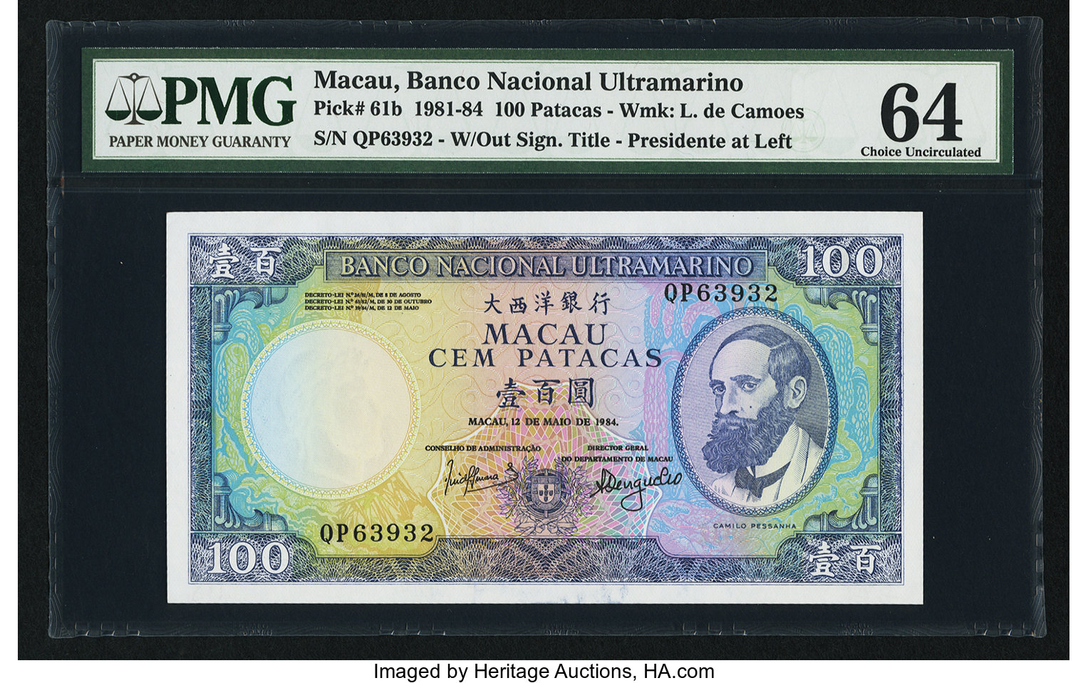 image for: Macau  100 patacas (B058l)