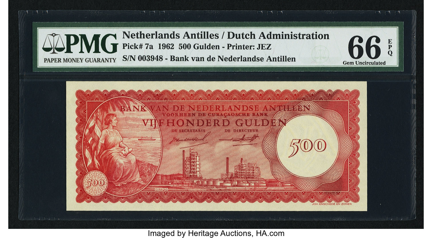 image for: Netherlands Antilles  500 gulden (guilders) (B207as)