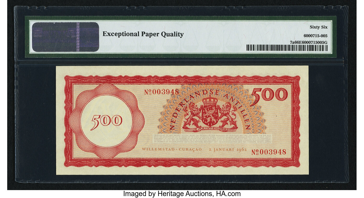 image for: Netherlands Antilles  500 gulden (guilders) (B207a)