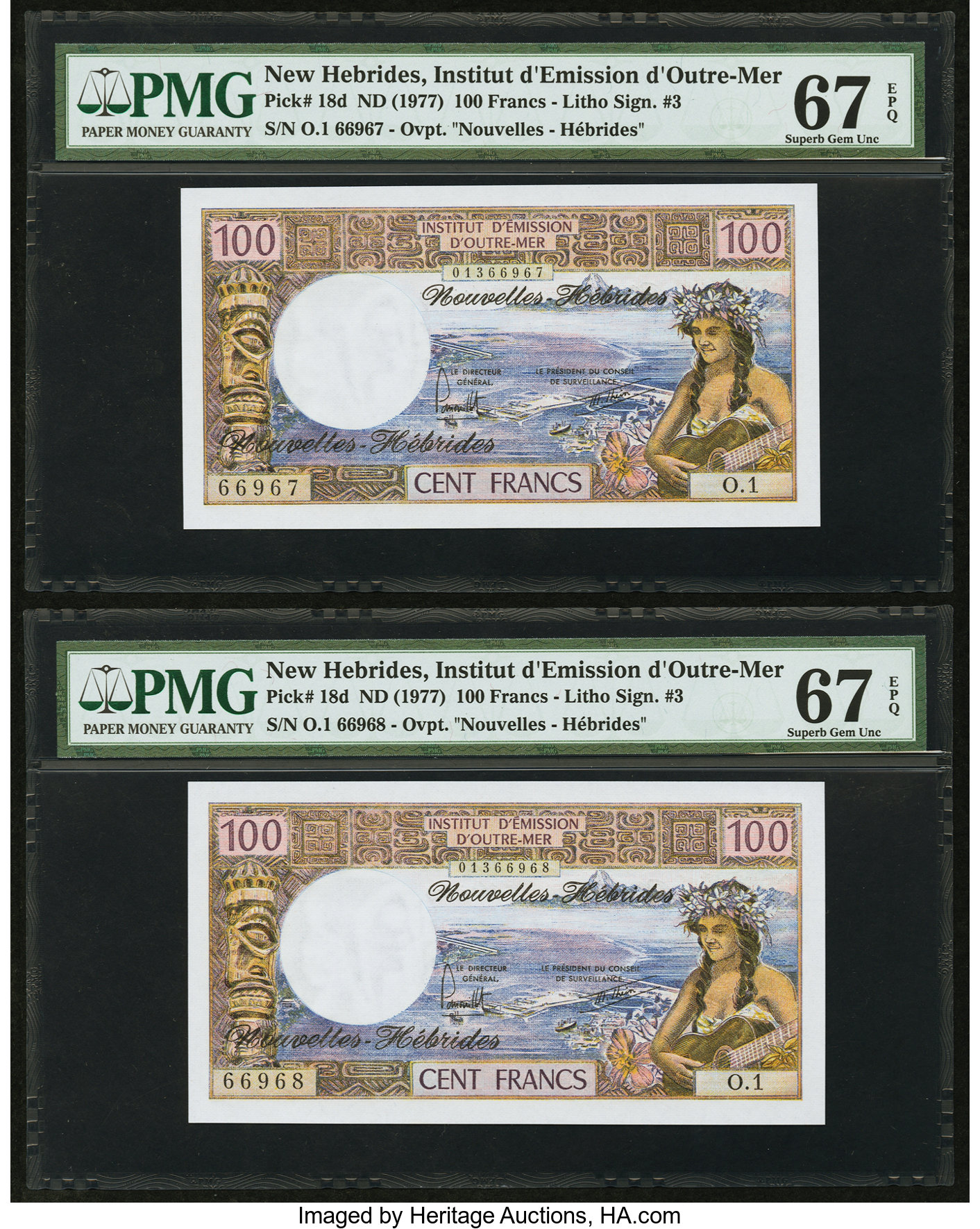 image for: New Hebrides  100 francs(B403cs)