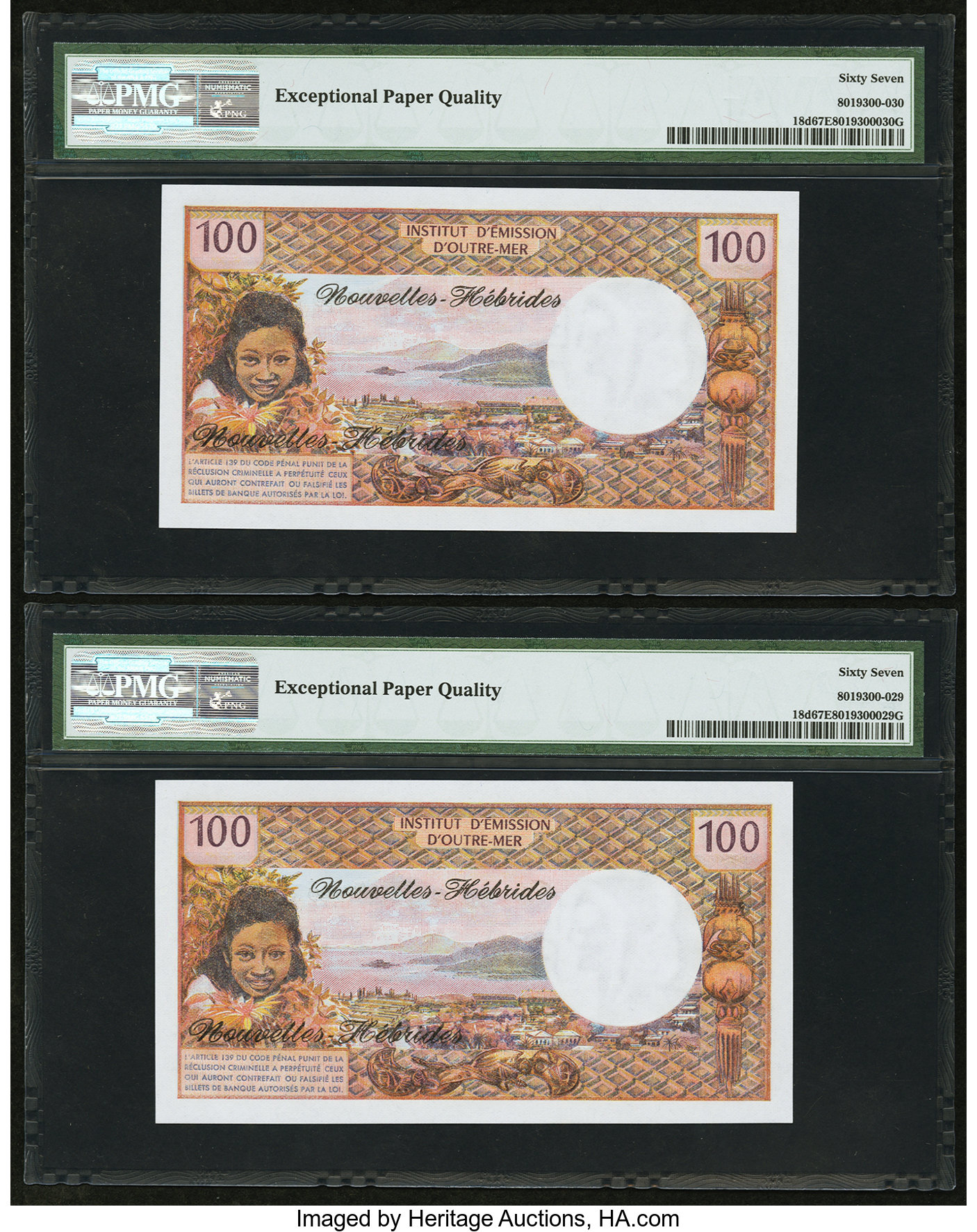 image for: New Hebrides  100 francs(B403bp)