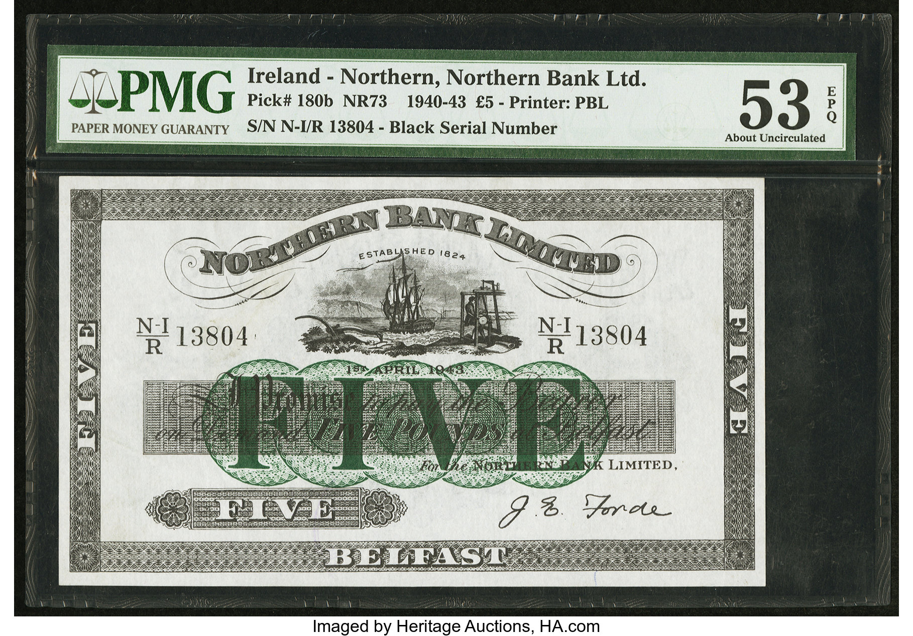 image for: Northern Ireland  5 pounds (B409a)