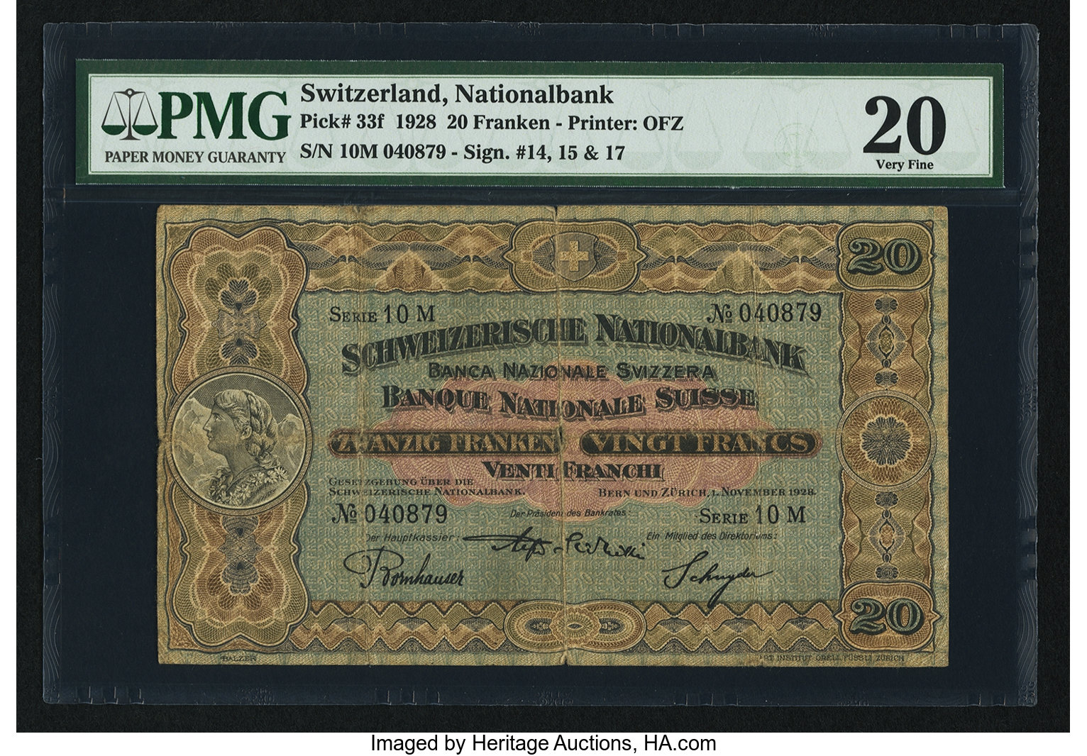 image for: Switzerland  20 francs(B309a)