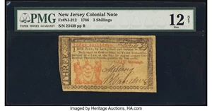 image for: New Jersey 1786 3s PMG Fine 12 Net....