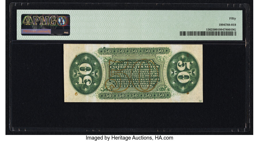 image for: Fr. 1362 50¢ Third Issue Justice PMG About Uncirculated 50....
