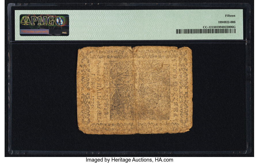 image for: Continental Currency November 29, 1775 $2 PMG Choice Fine 15....
