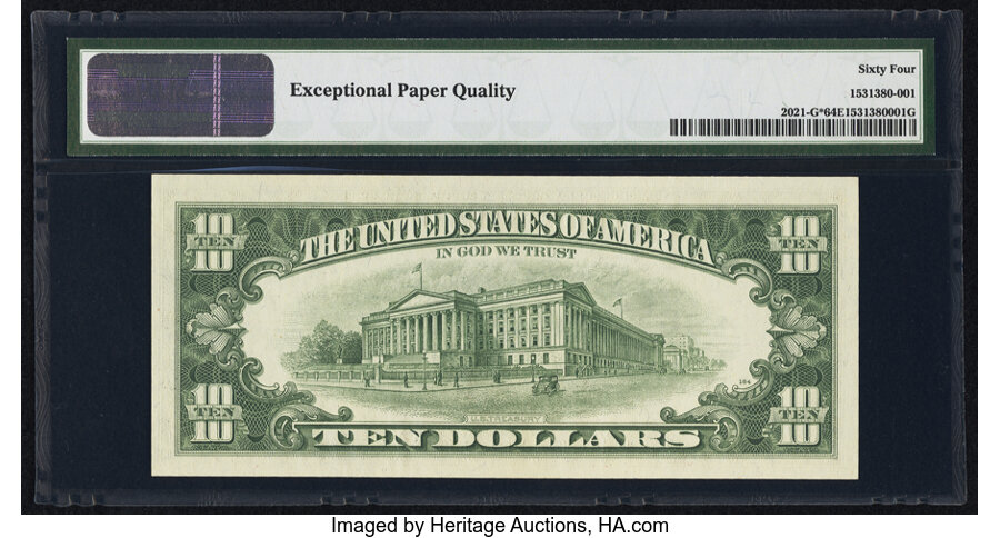 image for: Fr. 2021-G* $10 1969C Federal Reserve Star Note. PMG Choice Uncirculated 64 EPQ....