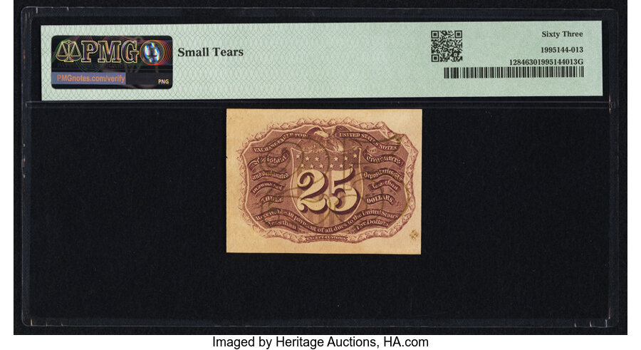 image for: Fr. 1284 25¢ Second Issue PMG Choice Uncirculated 63....