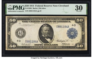 image for: Fr. 1036 $50 1914 Federal Reserve Note PMG Very Fine 30....