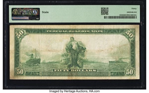 image for: Fr. 1036 $50 1914 Federal Reserve Note PMG Very Fine 30....