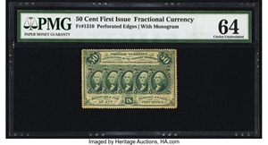 image for: Fr. 1310 50¢ First Issue PMG Choice Uncirculated 64....