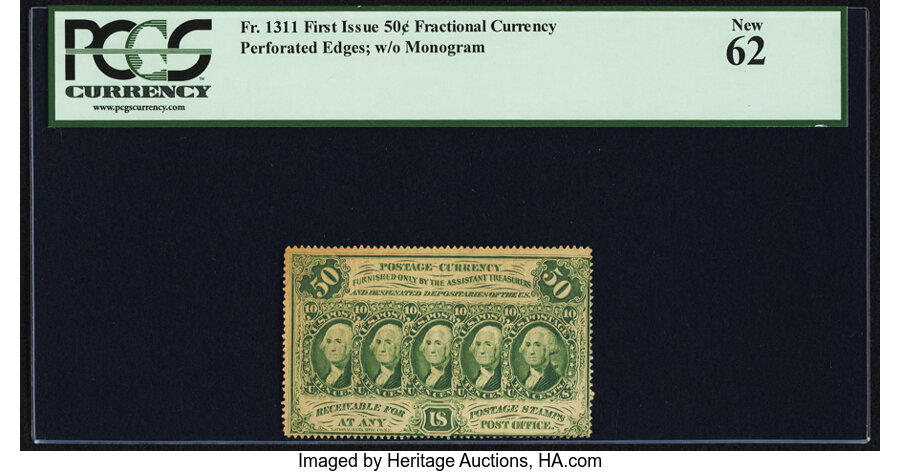 image for: Fr. 1311 50¢ First Issue PCGS New 62....