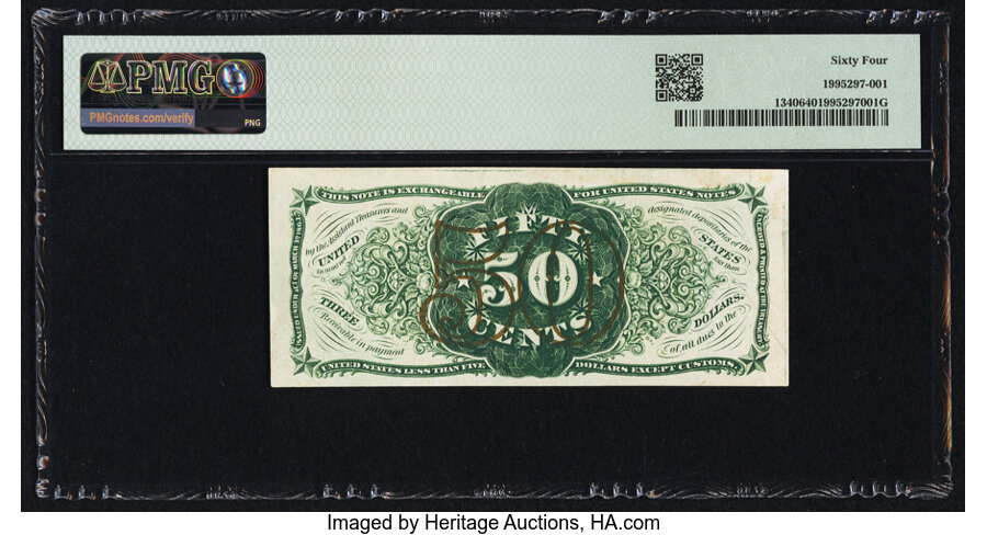 image for: Fr. 1340 50¢ Third Issue Spinner Type II PMG Choice Uncirculated 64....