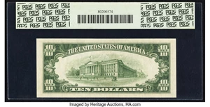 image for: Fr. 2014-D $10 1950D Federal Reserve Note. PCGS Superb Gem New 67PPQ....
