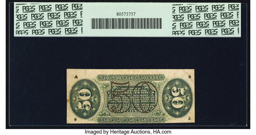 image for: Fr. 1373 50¢ Third Issue Justice PCGS Apparent Extremely Fine 40....