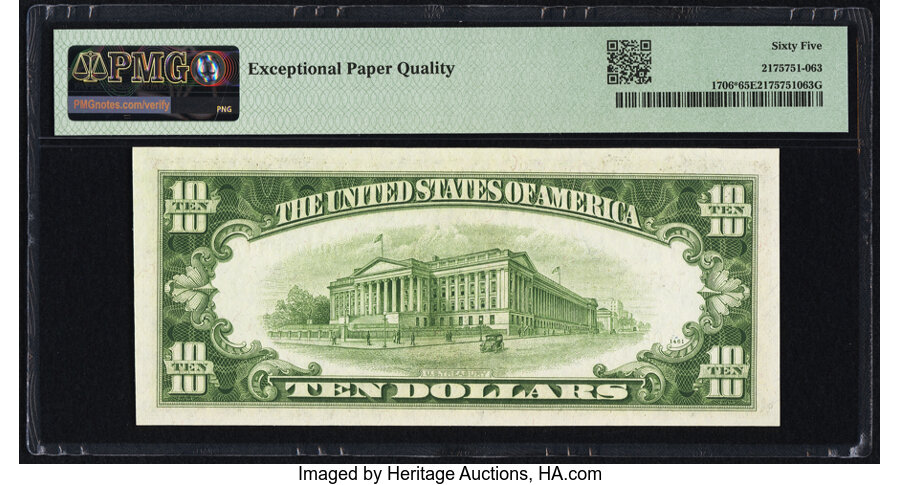 image for: Low Serial Number 3559 Fr. 1706* $10 1953 Silver Certificate Star. PMG Gem Uncirculated 65 EPQ....