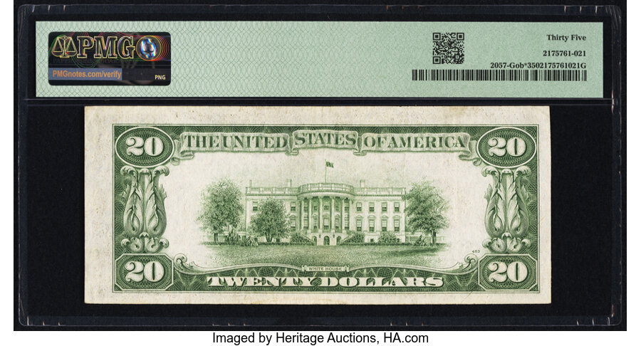 image for: Fr. 2057-G* $20 1934C Old Back Federal Reserve Star Note. PMG Choice Very Fine 35....