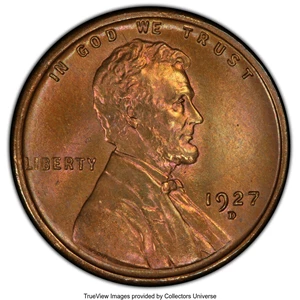image for: 1927-D 1C MS66+ Red and Brown PCGS. CAC. PCGS Population: (6/0 and 2/0+). NGC Census: (4/0 and 0/0+). CDN: $1,050 Whsle. Bi...