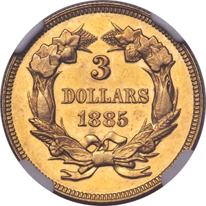 image for: 1885 $3 PR58 NGC. JD-1, R.5....