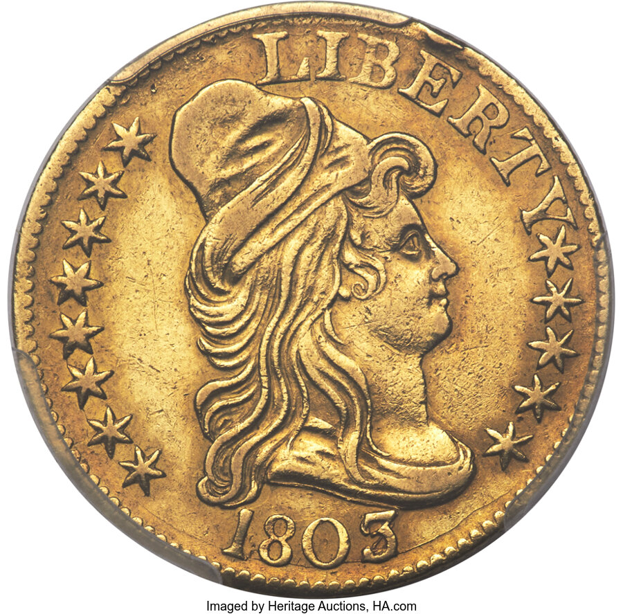 image for: 1803/2 $5 BD-4, R.4, XF45 PCGS....