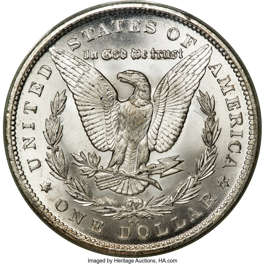 image for: 1880-CC $1 Reverse of 1879, 8/7 Dash, VAM-3A, MS66 PCGS....