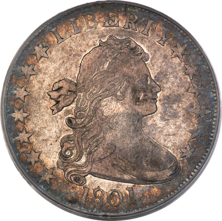 image for: 1801 50C O-101, T-2, R.2, VF35 PCGS....