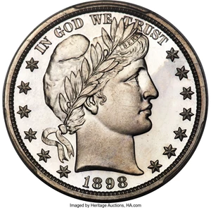 image for: 1898 50C PR66 Deep Cameo PCGS....