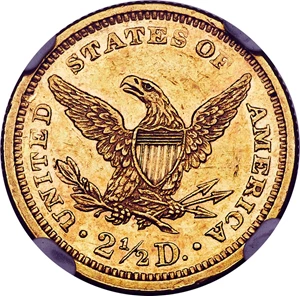 image for: 1867 $2 1/2 MS61 NGC....