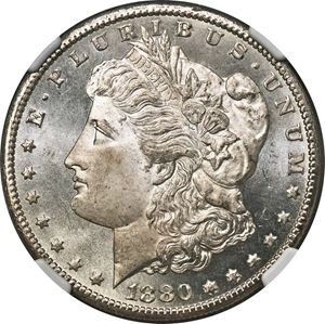 image for: 1880-CC $1 8 Over Low 7, VAM-6, MS67 NGC....