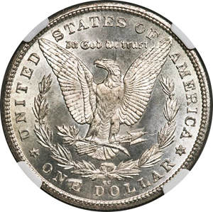 image for: 1880-CC $1 8 Over Low 7, VAM-6, MS67 NGC....