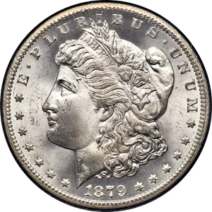 image for: 1879-CC $1 GSA MS65 PCGS. CAC. VAM-4....