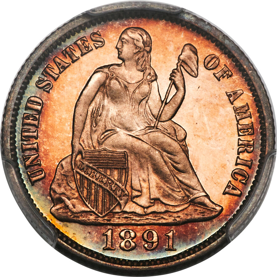 image for: 1891 10C PR66+ Deep Cameo PCGS. CAC. F-101, R.3....