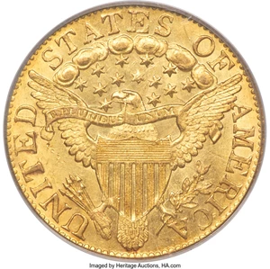 image for: 1804 $5 Small Over Large 8, BD-7, R.4, AU50 PCGS....