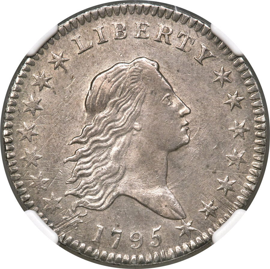 image for: 1795 50C Two Leaves, O-125, T-13, R.4, AU58 NGC. ...