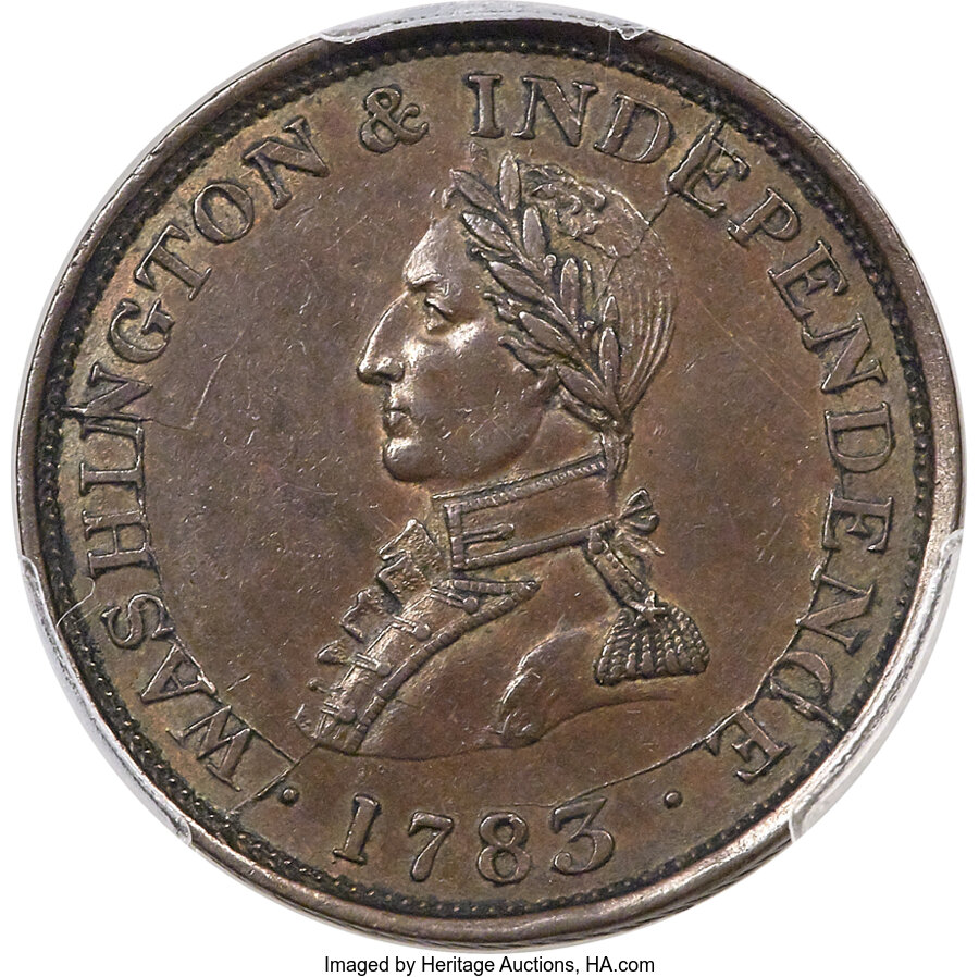 image for: 1783 Washington & Independence Cent, Small Military Bust, Engrailed Edge, AU58 PCGS. Baker-4B, Vlack 1-A, W-10150, Musante GW-...