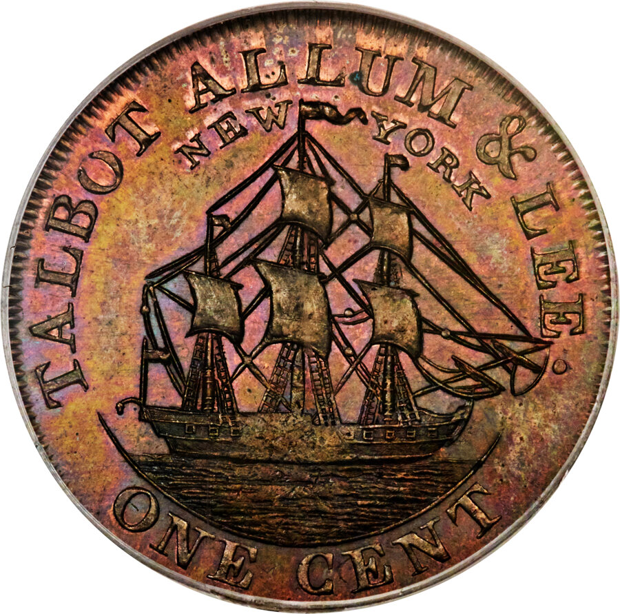 image for: 1794 CENT Talbot, Allum, & Lee Cent, NEW YORK, PR65 Red and Brown PCGS. Fuld-2, W-8570, R.1....