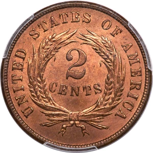 image for: 1870 2C MS66 Red and Brown PCGS. CAC....