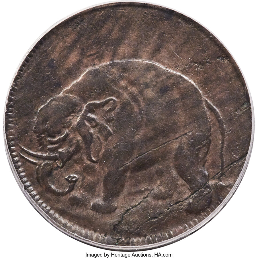 image for: (1694) 1/2 P London Elephant Token, Thin Planchet, XF45 PCGS. Hodder 2-B, W-12040, R.2....