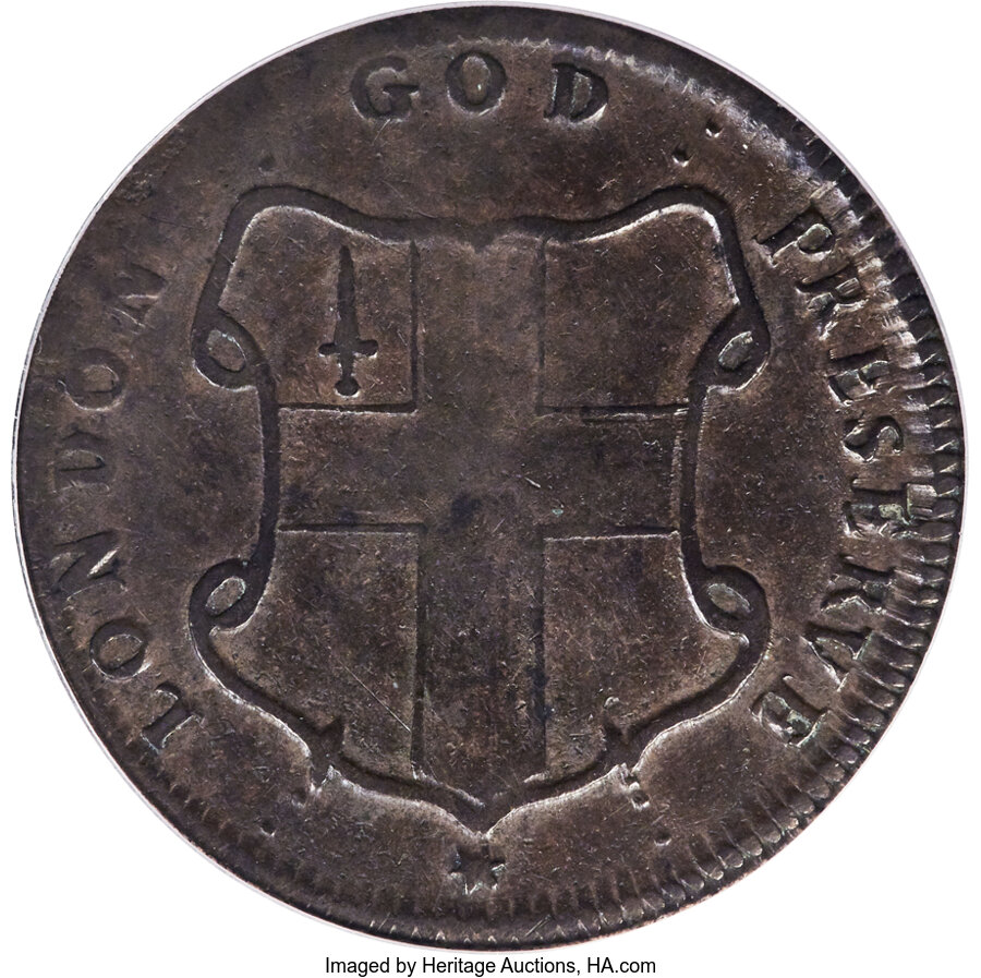 image for: (1694) 1/2 P London Elephant Token, Thin Planchet, XF45 PCGS. Hodder 2-B, W-12040, R.2....