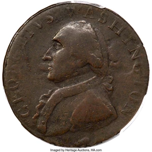 image for: 1795 1/2 P Washington North Wales Halfpenny, Lettered Edge, One Star at Each Side of Harp XF40 PCGS. Baker-34A, W-11155, Musa...