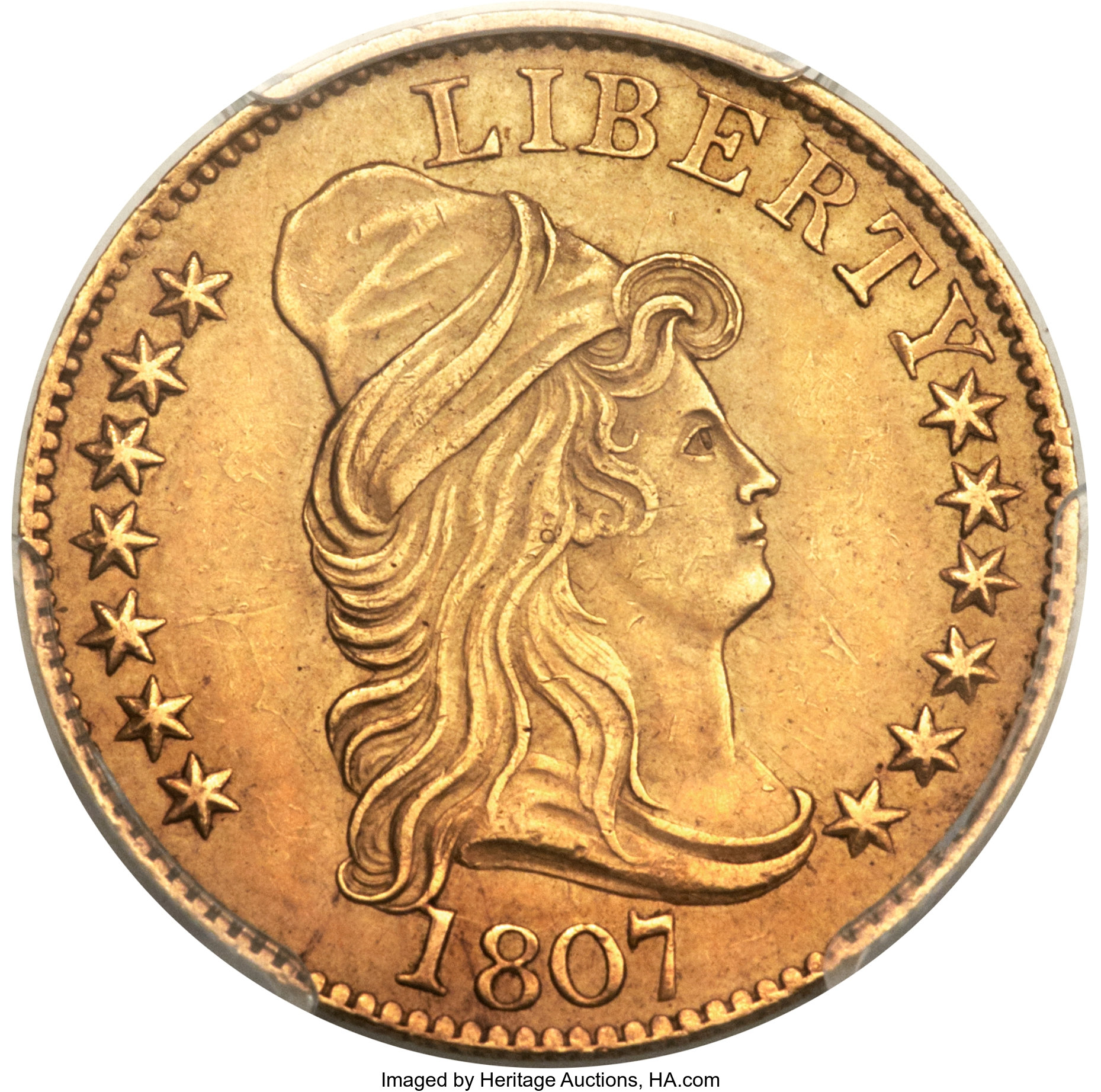 image for: 1807 $5 Bust Right, BD-1, High R.4, AU55 PCGS....