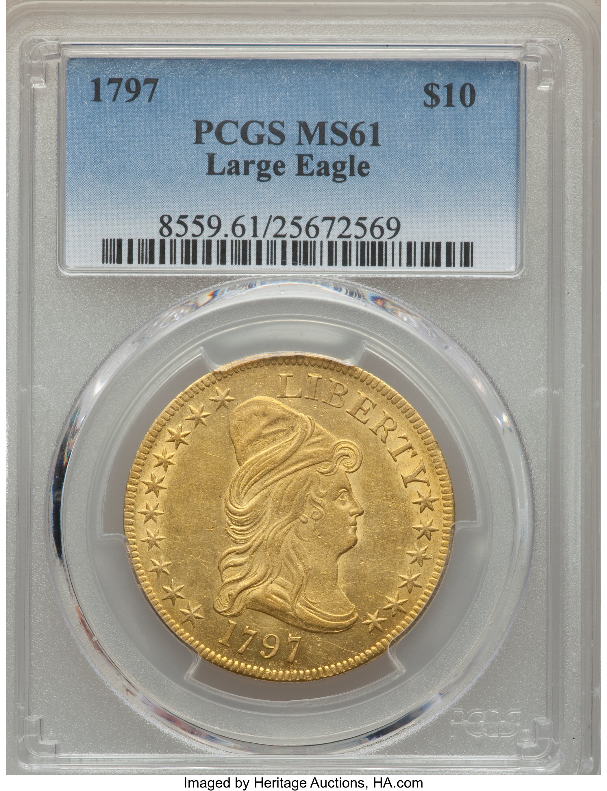 image for: 1797 $10 Large Eagle, BD-2, High R.4, MS61 PCGS....
