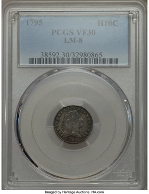 image for: 1795 H10C V-5, LM-8, R.3, VF30 PCGS....