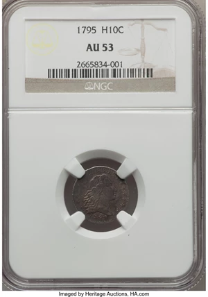image for: 1795 H10C V-4, LM-10, R.3, AU53 NGC....